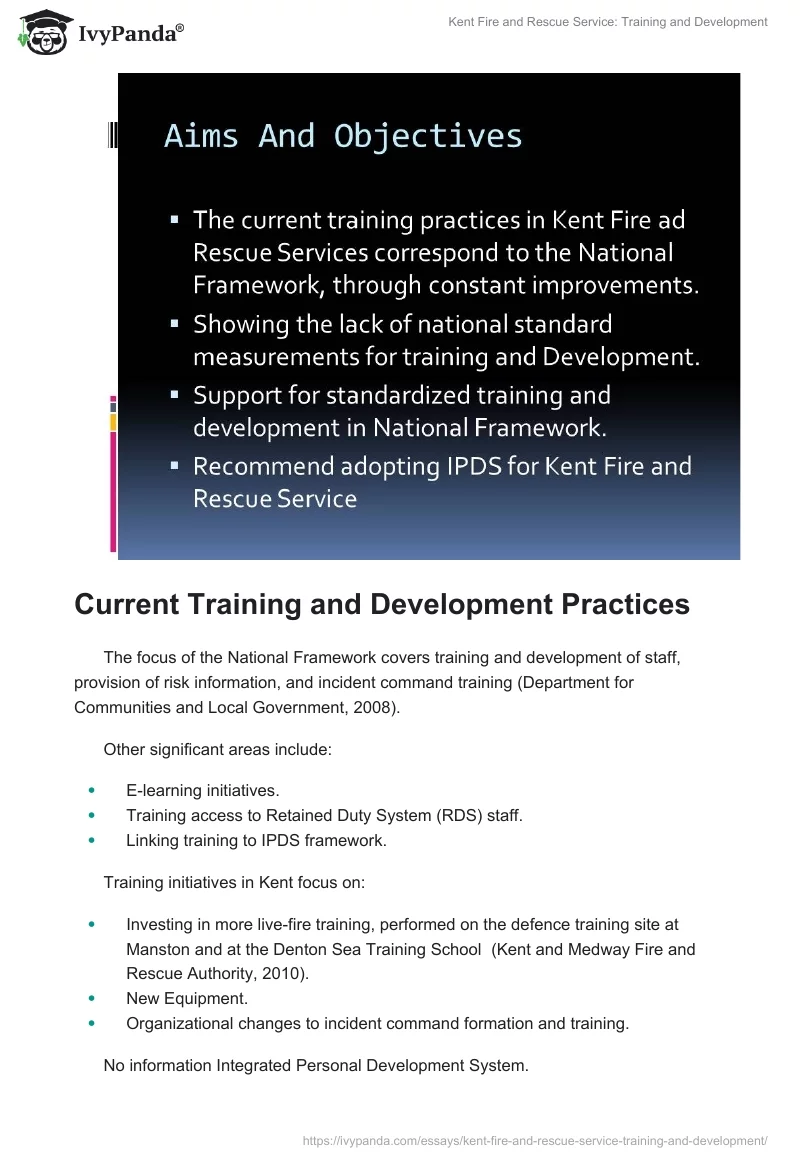 Kent Fire and Rescue Service: Training and Development. Page 2
