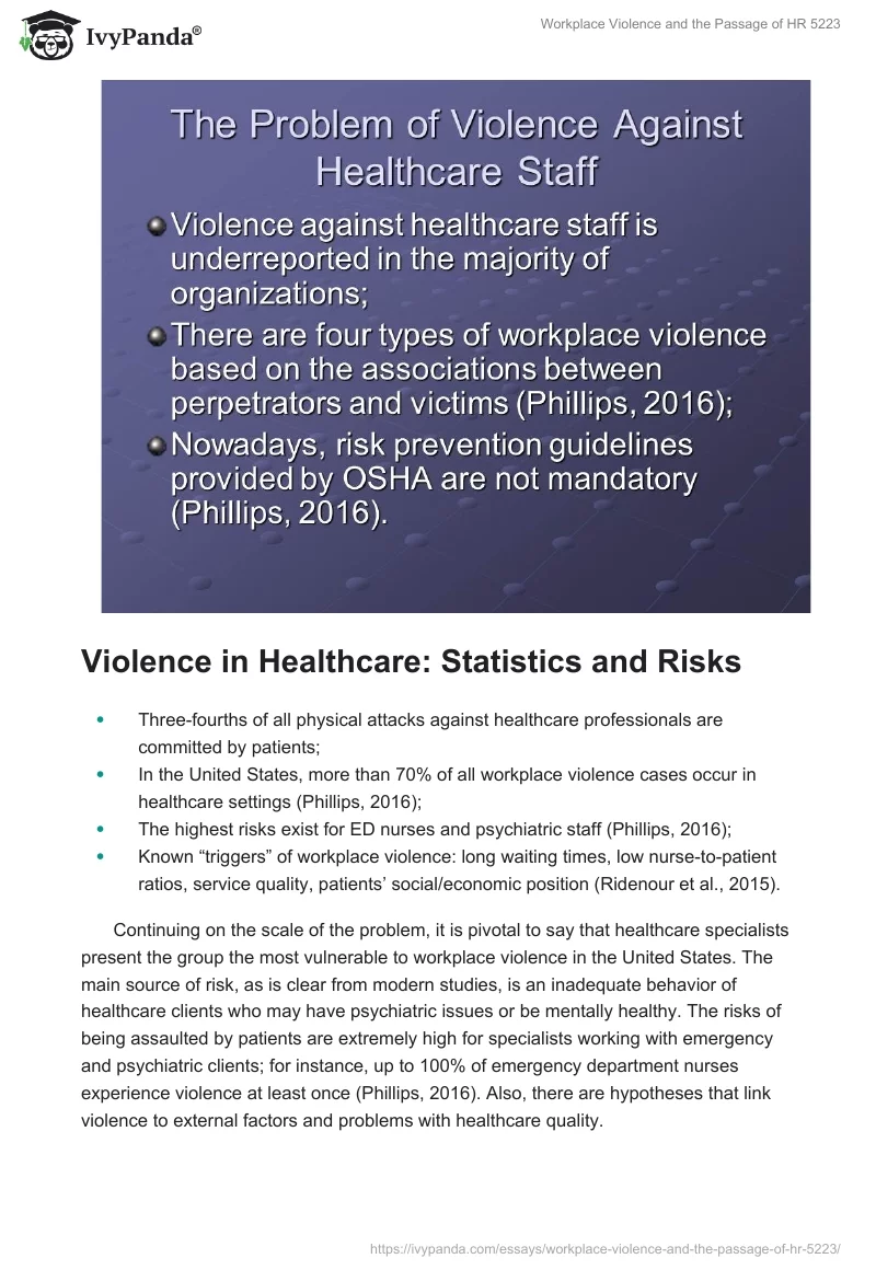 Workplace Violence and the Passage of HR 5223. Page 2