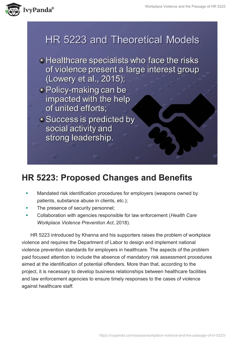 Workplace Violence and the Passage of HR 5223. Page 5