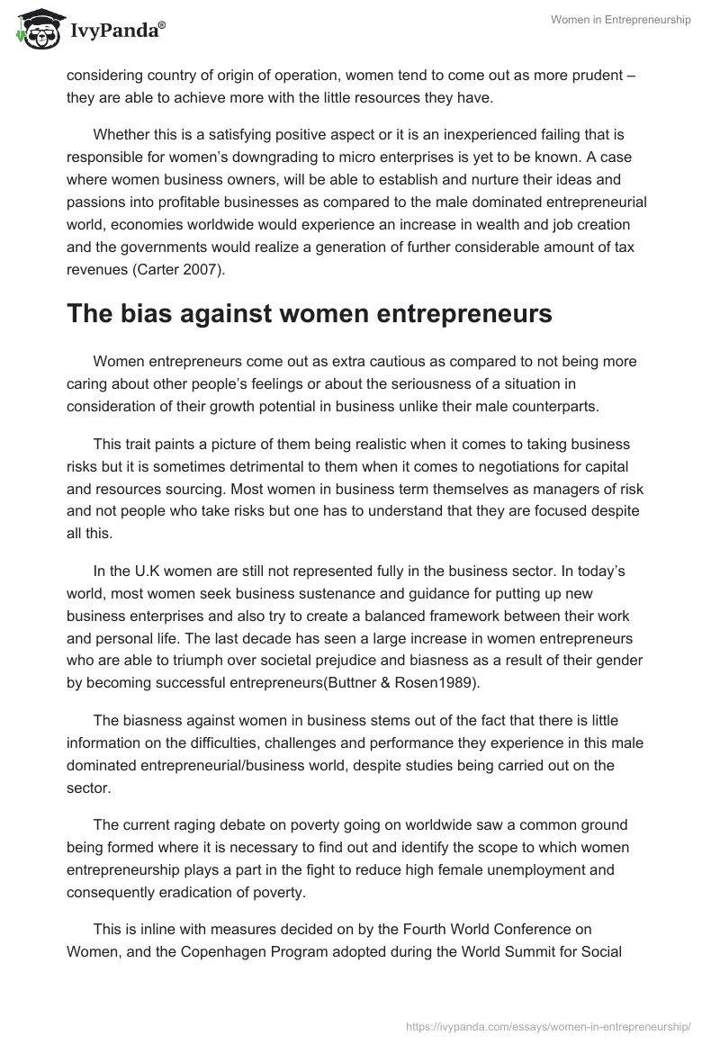 Women in Entrepreneurship. Page 4