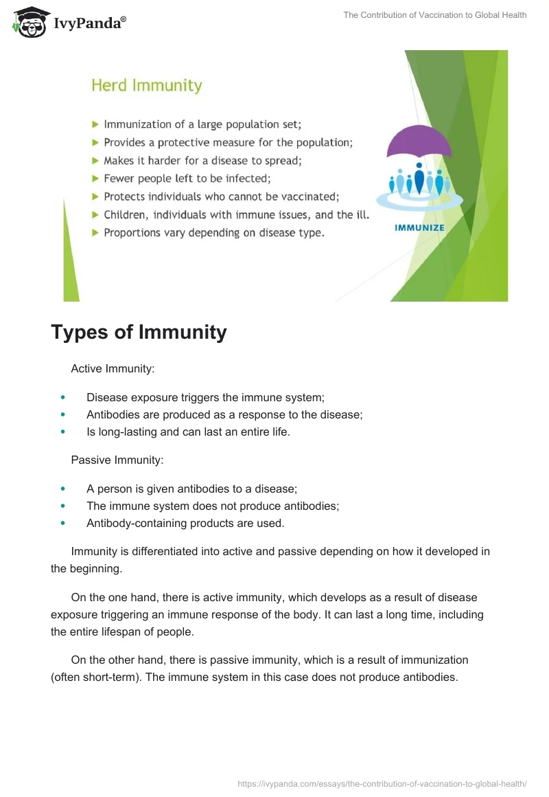 The Contribution of Vaccination to Global Health. Page 2