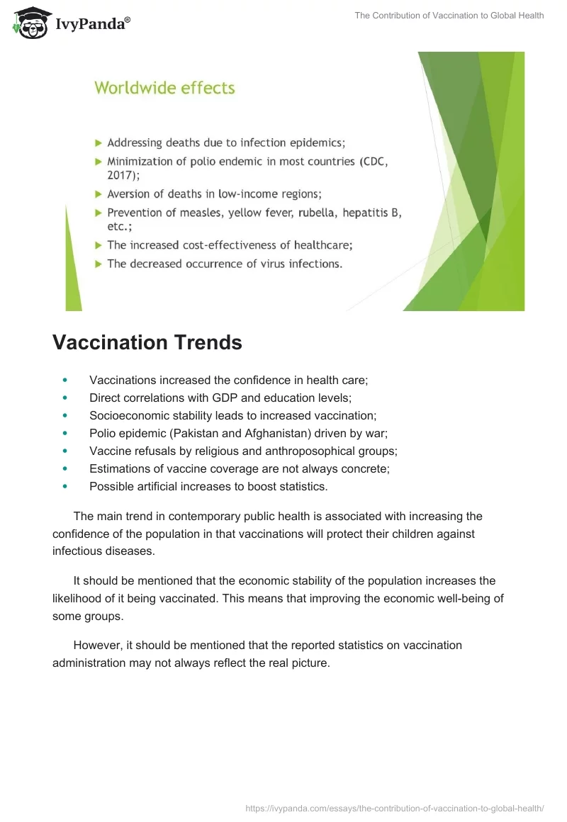 The Contribution of Vaccination to Global Health. Page 5