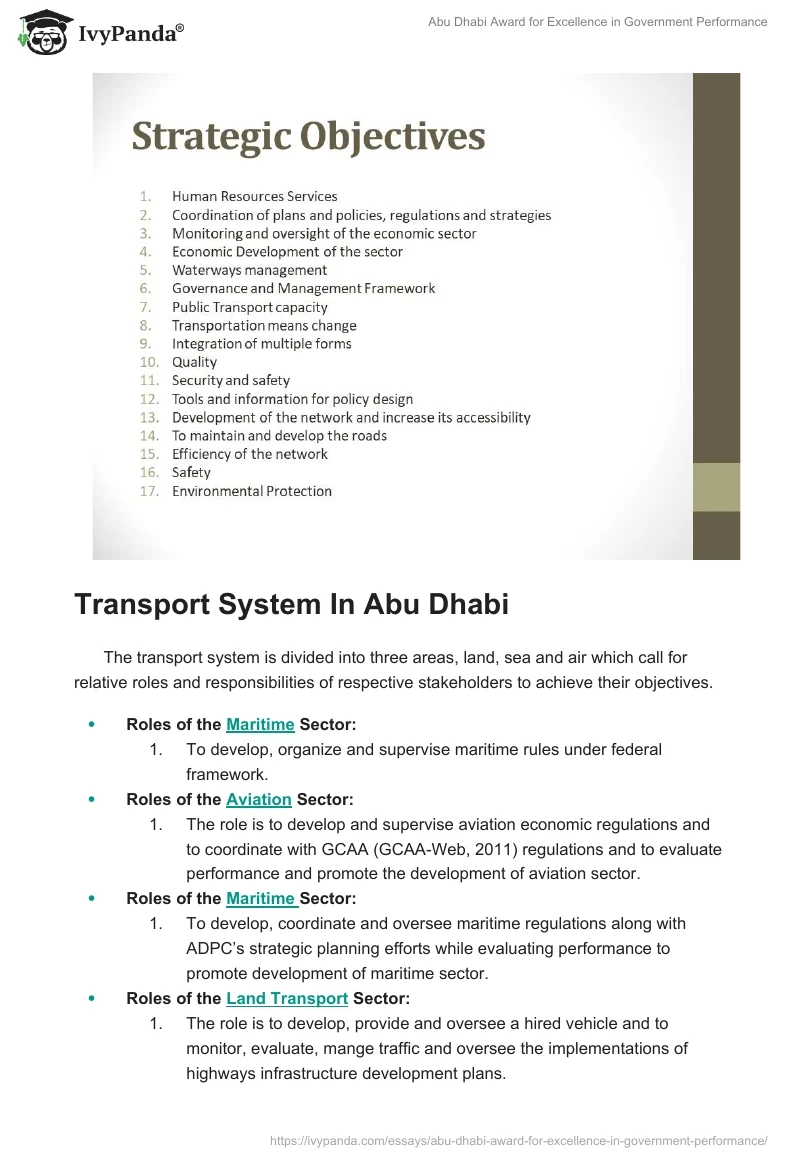 Abu Dhabi Award for Excellence in Government Performance. Page 4