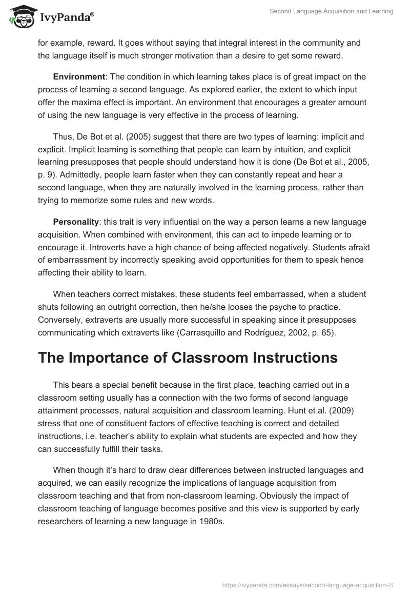 Second Language Acquisition and Learning. Page 2