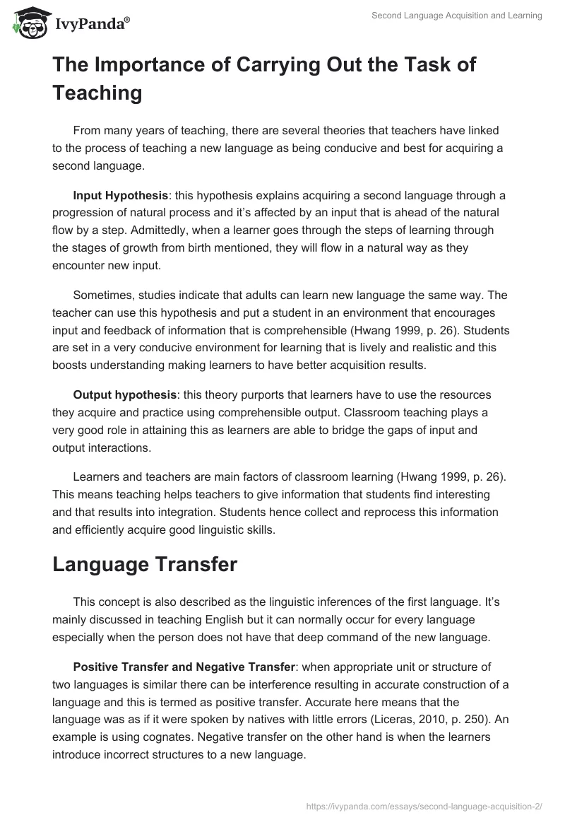 Second Language Acquisition and Learning. Page 3