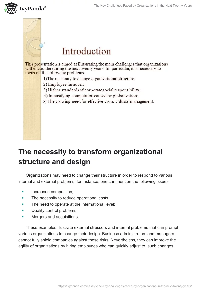 The Key Challenges Faced by Organizations in the Next Twenty Years. Page 2