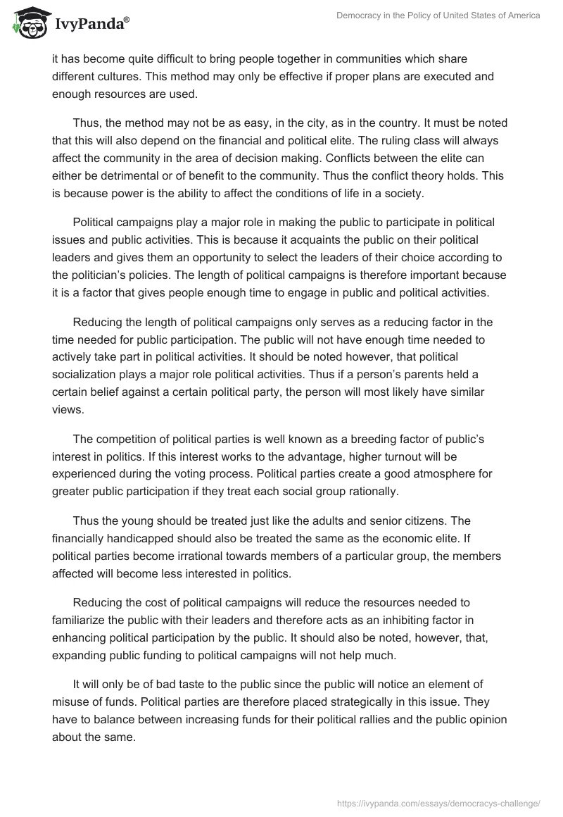 Democracy in the Policy of United States of America. Page 4