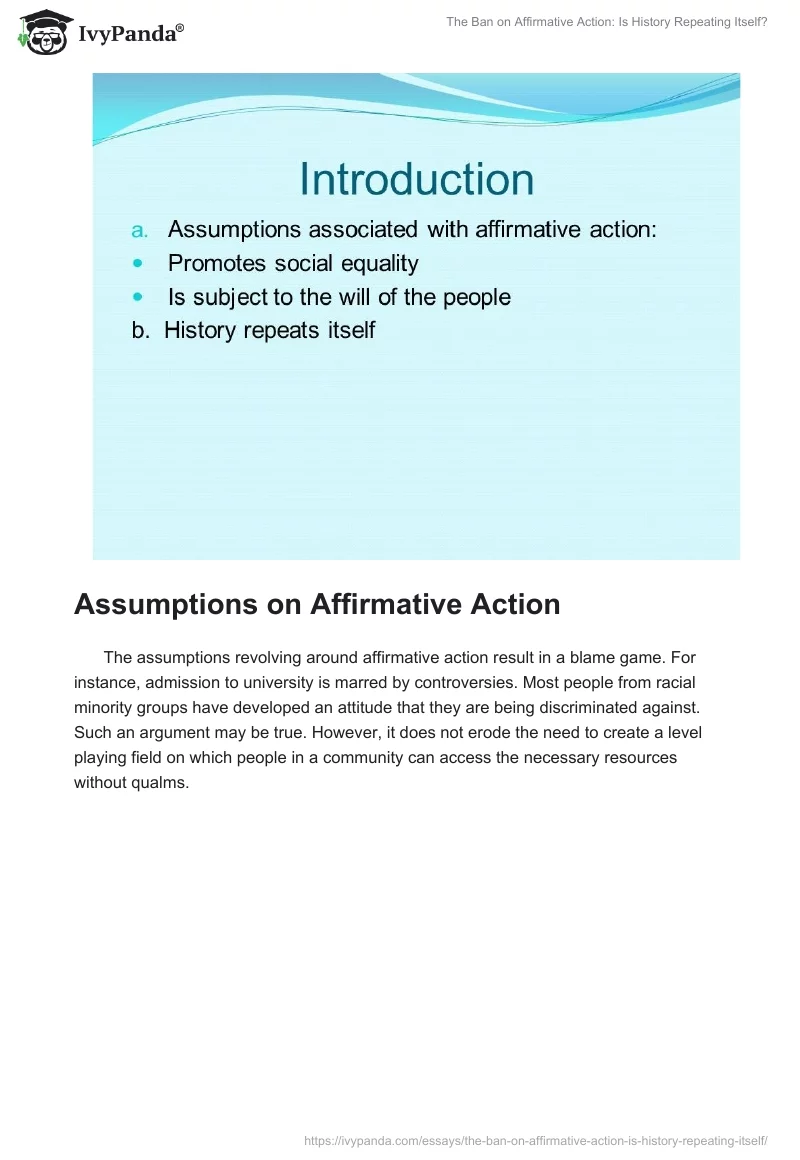 The Ban on Affirmative Action: Is History Repeating Itself?. Page 2