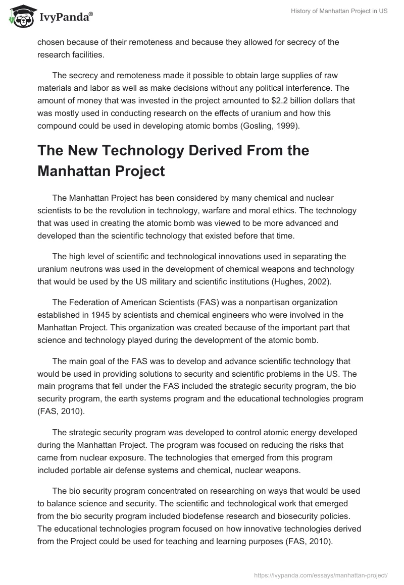 History of Manhattan Project in US. Page 2