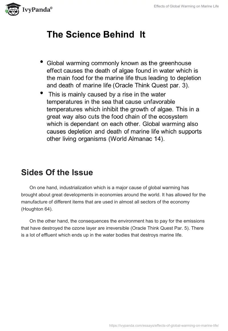 Effects of Global Warming on Marine Life. Page 3