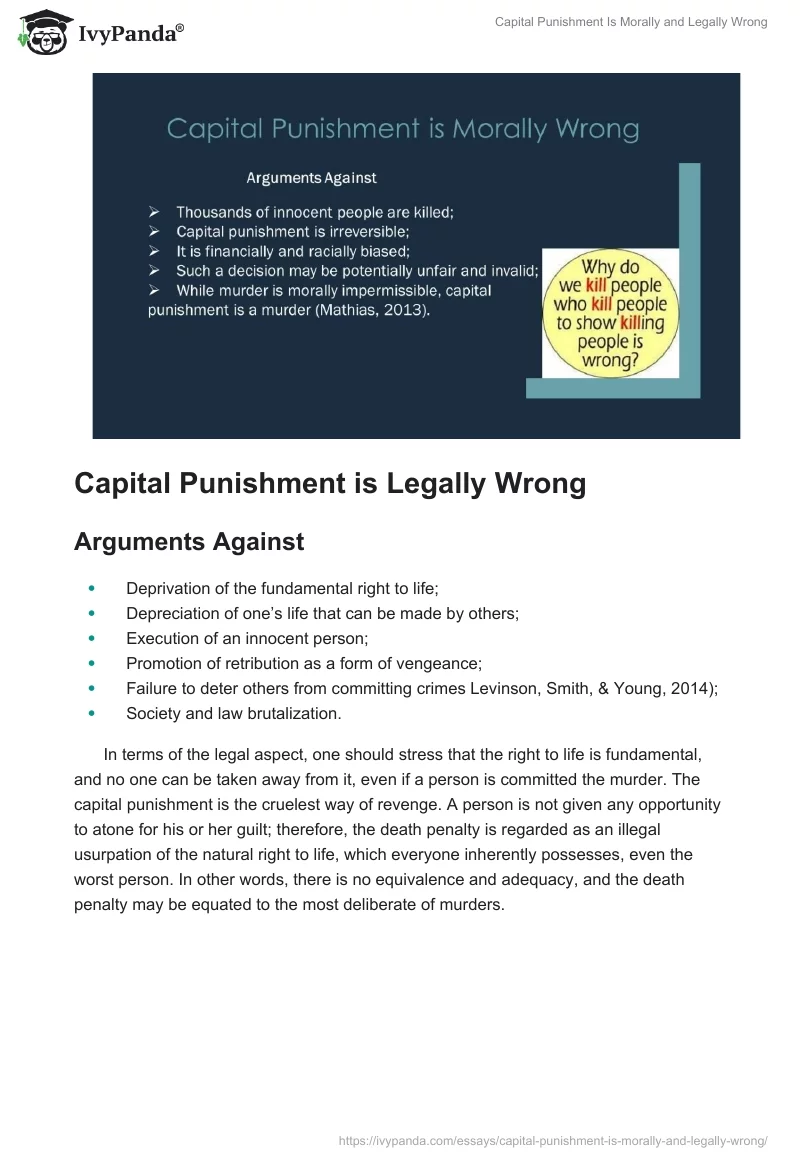 Capital Punishment Is Morally and Legally Wrong. Page 3