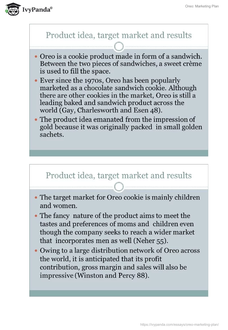 Oreo: Marketing Plan. Page 2