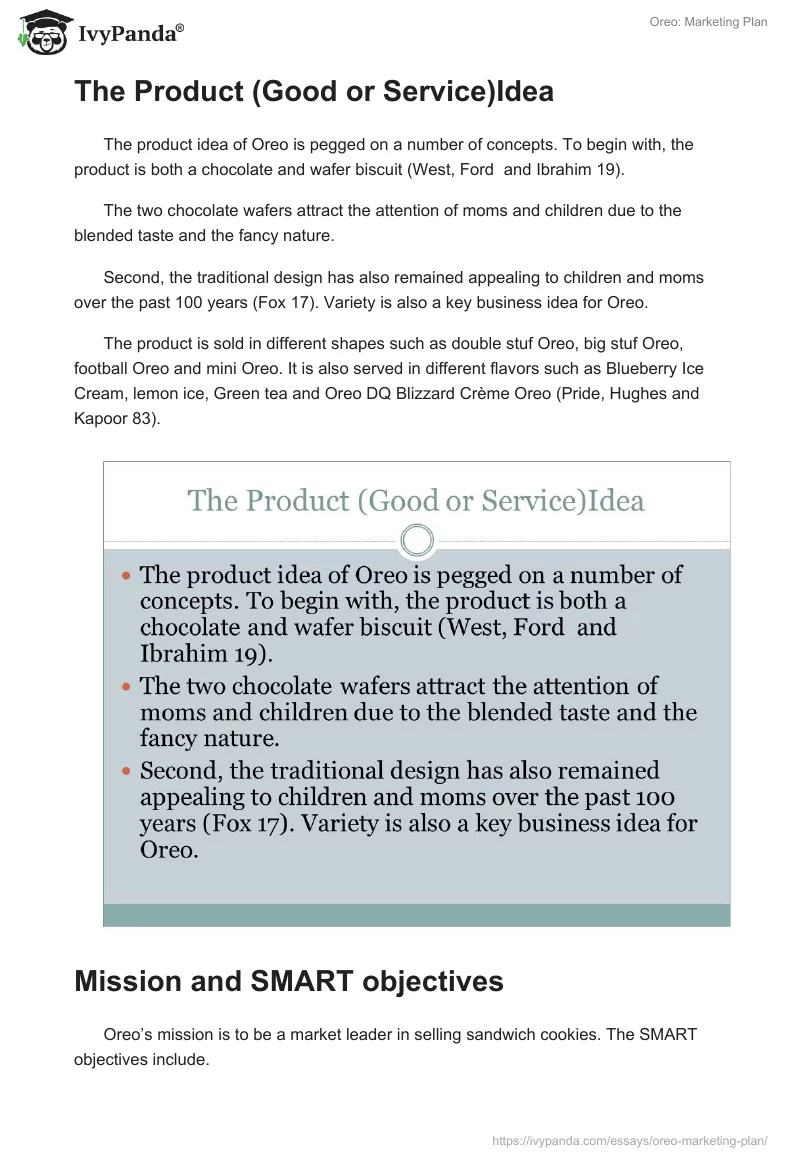 Oreo: Marketing Plan. Page 3