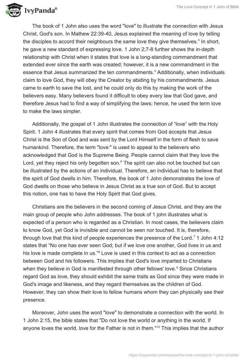 The Love Concept in 1 John of Bible. Page 2