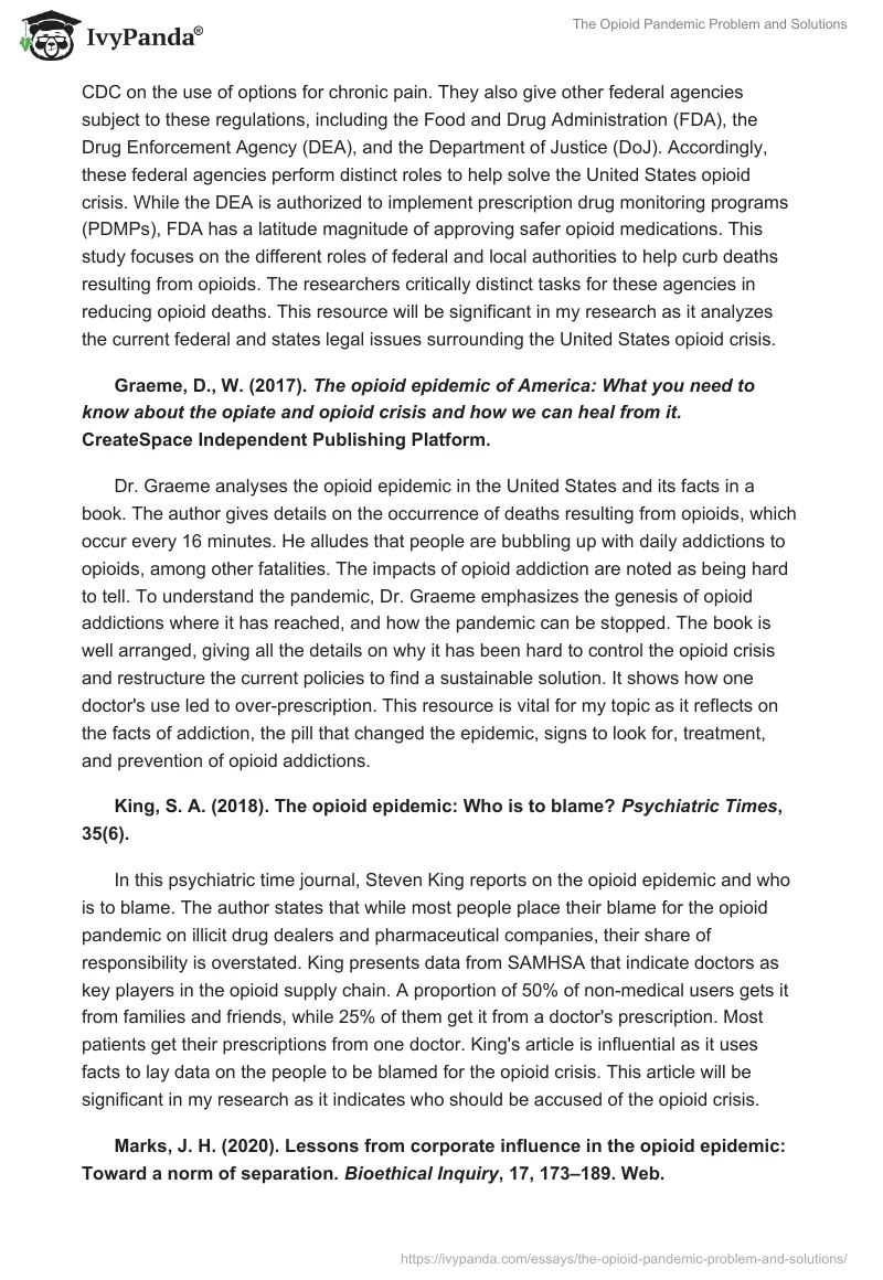 The Opioid Pandemic Problem and Solutions. Page 2