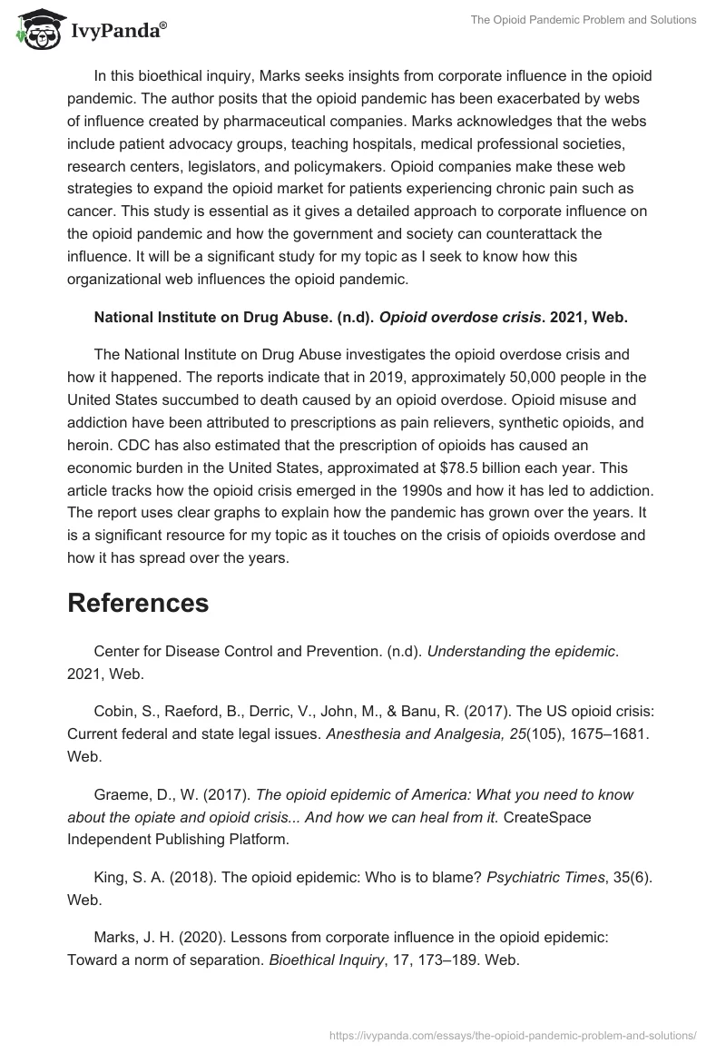 The Opioid Pandemic Problem and Solutions. Page 3