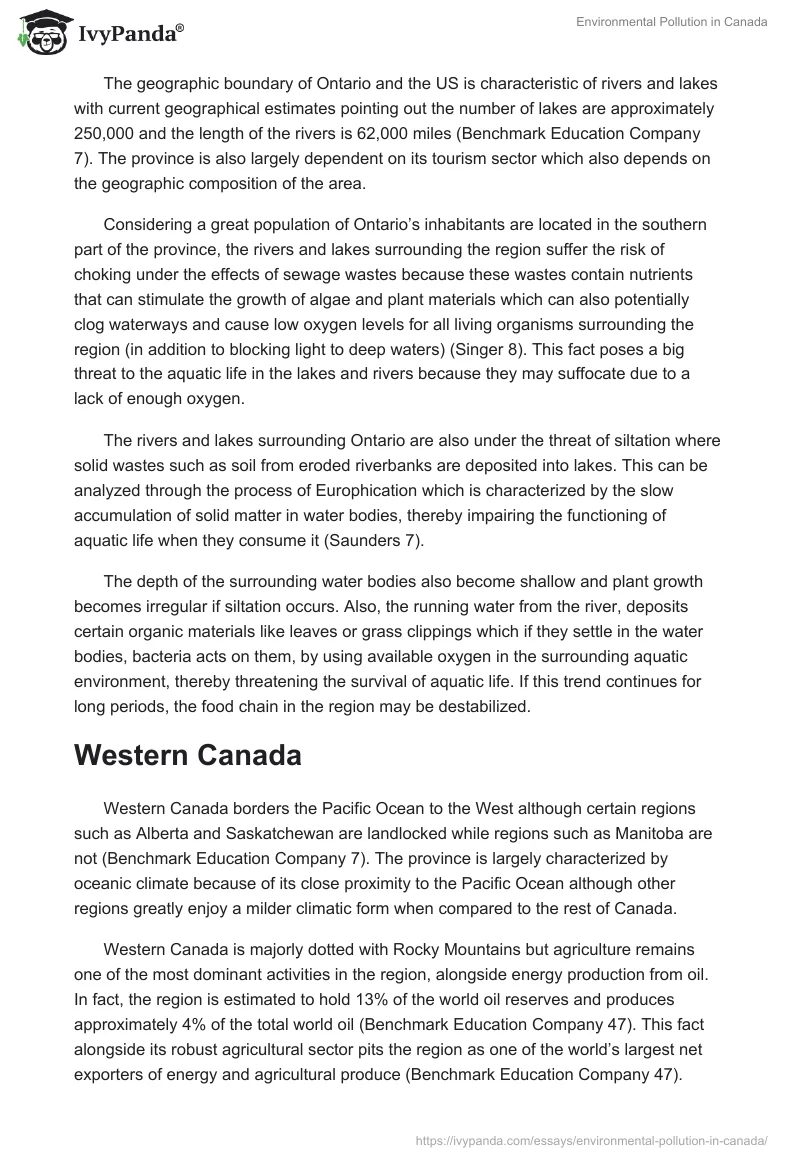 Environmental Pollution in Canada. Page 4