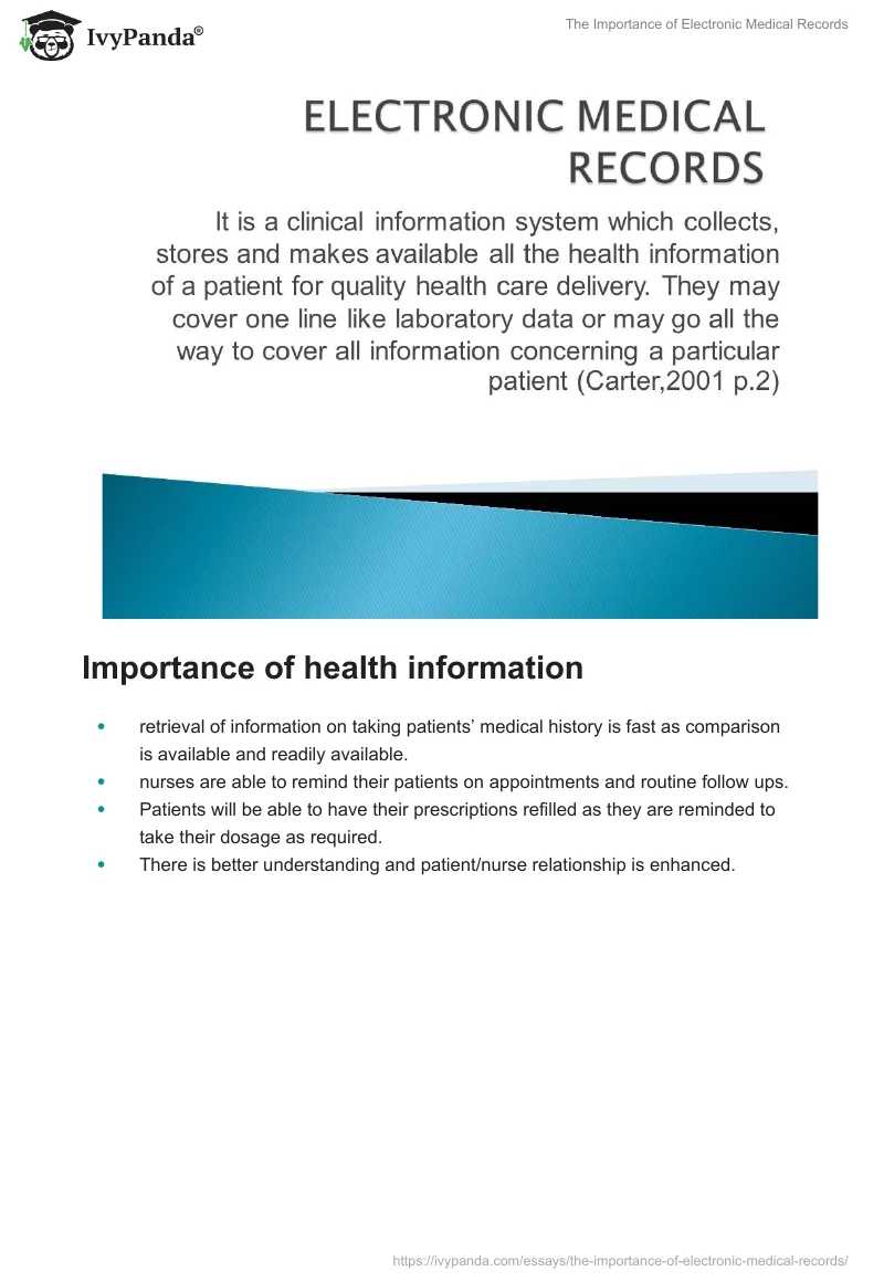 The Importance of Electronic Medical Records. Page 2
