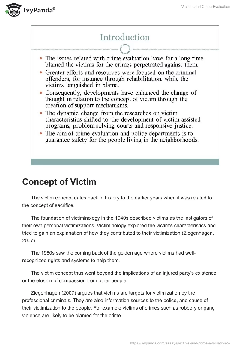 Victims and Crime Evaluation. Page 2