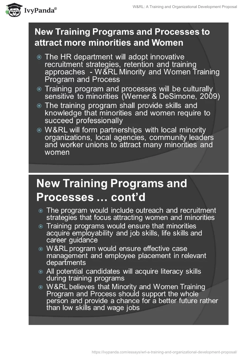 W&RL: A Training and Organizational Development Proposal. Page 4