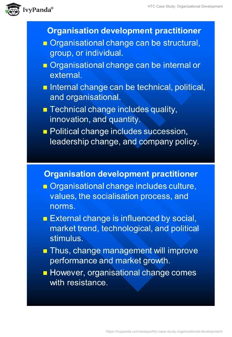HTC Case Study: Organizational Development. Page 4