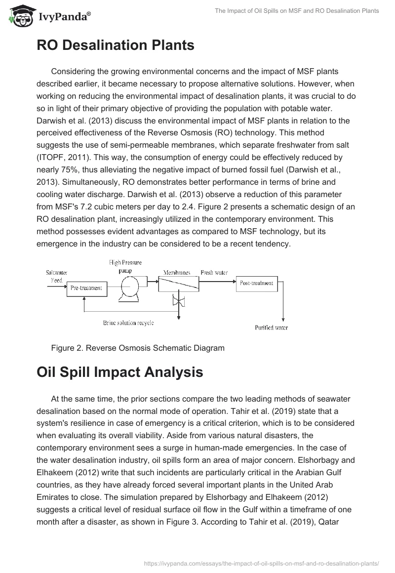 The Impact of Oil Spills on MSF and RO Desalination Plants. Page 3