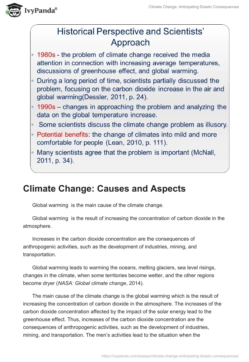 Climate Change: Anticipating Drastic Consequences. Page 4