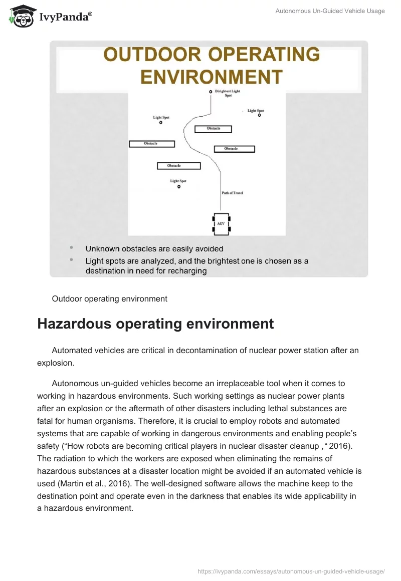 Autonomous Un-Guided Vehicle Usage. Page 4
