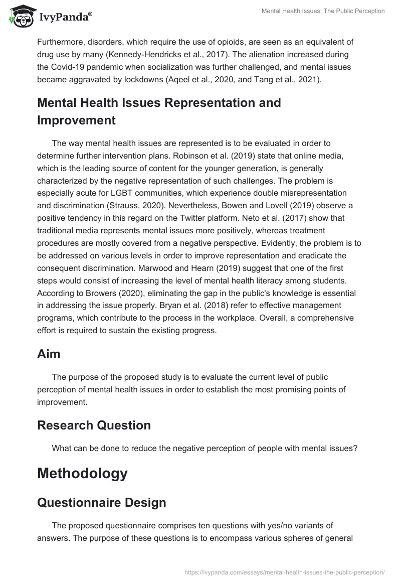 Mental Health Issues: The Public Perception. Page 3