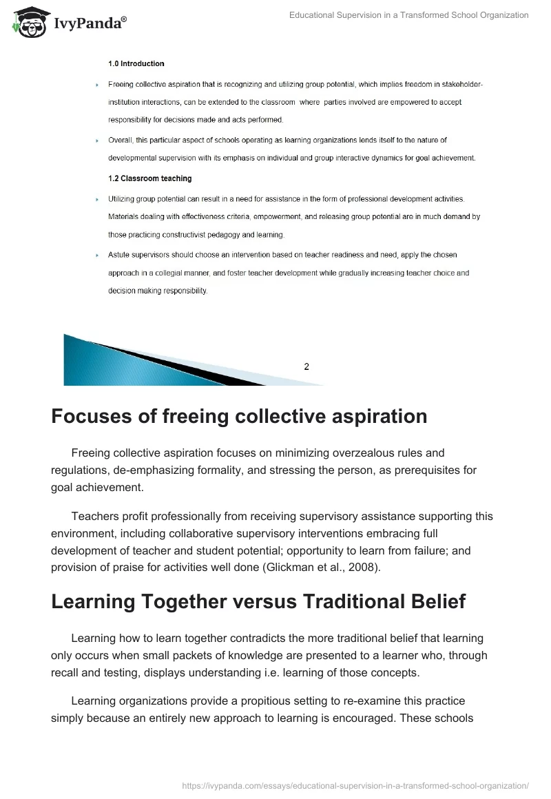Educational Supervision in a Transformed School Organization. Page 2