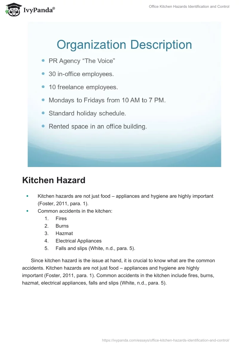 Office Kitchen Hazards Identification and Control. Page 3