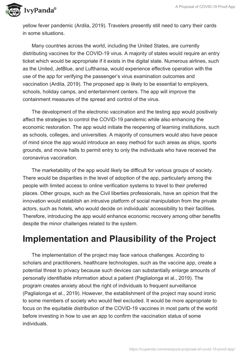 A Proposal of COVID-19 Proof App. Page 2