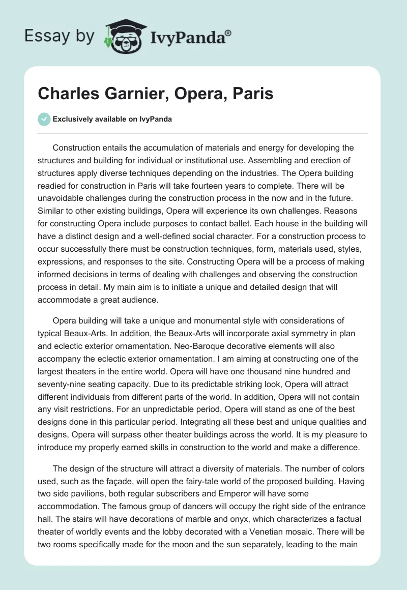 Charles Garnier, Opera, Paris. Page 1
