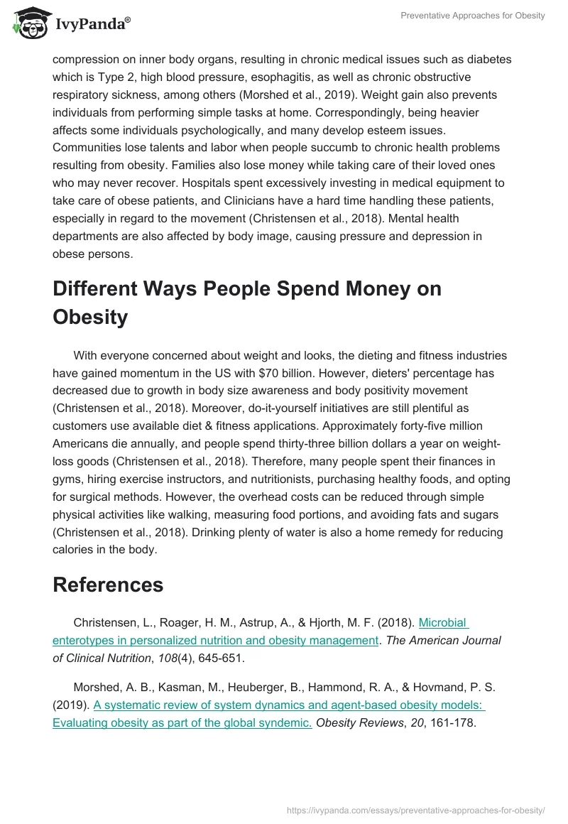 Preventative Approaches for Obesity. Page 2