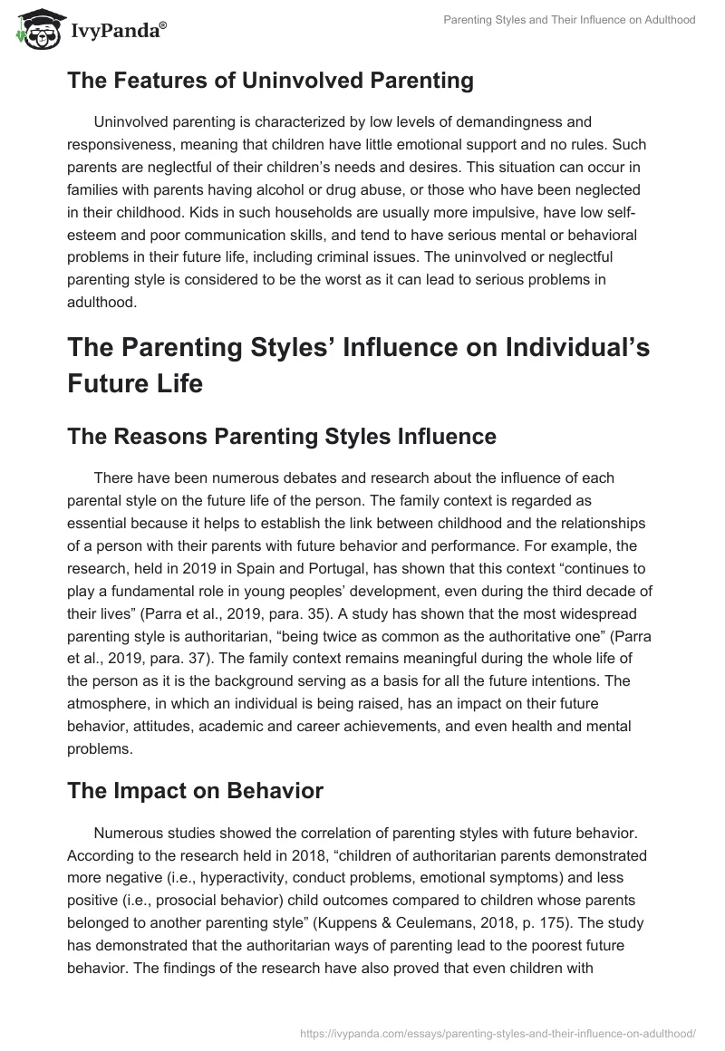 Parenting Styles and Their Influence on Adulthood. Page 3