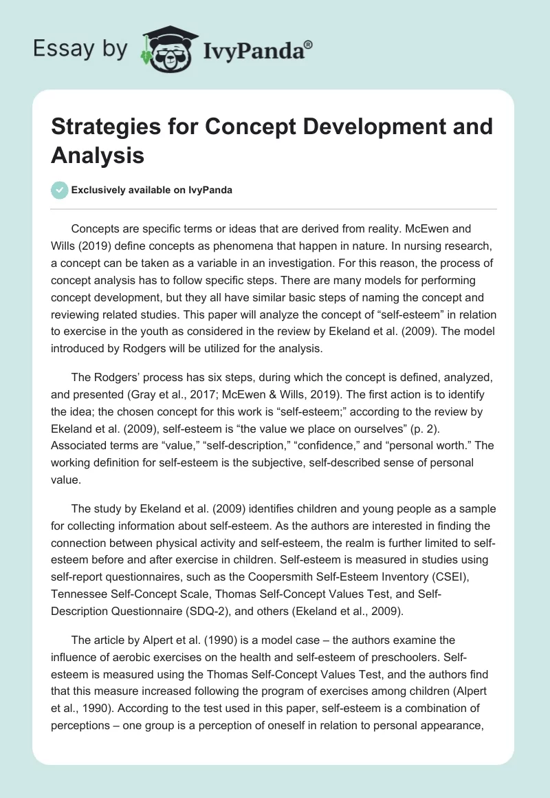Strategies for Concept Development and Analysis. Page 1