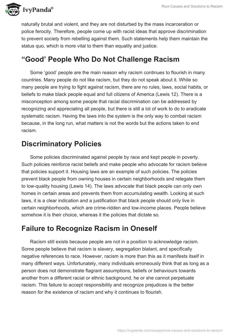 Root Causes and Solutions to Racism. Page 2