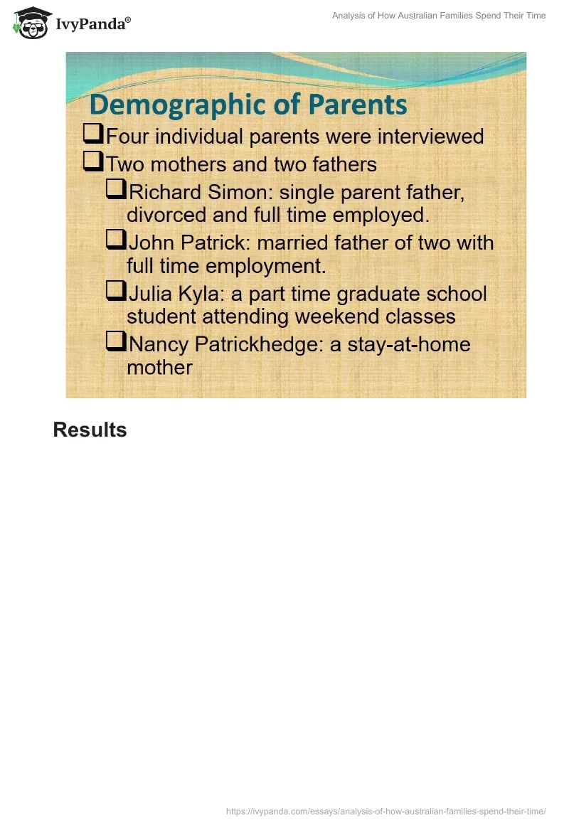 Analysis of How Australian Families Spend Their Time. Page 3