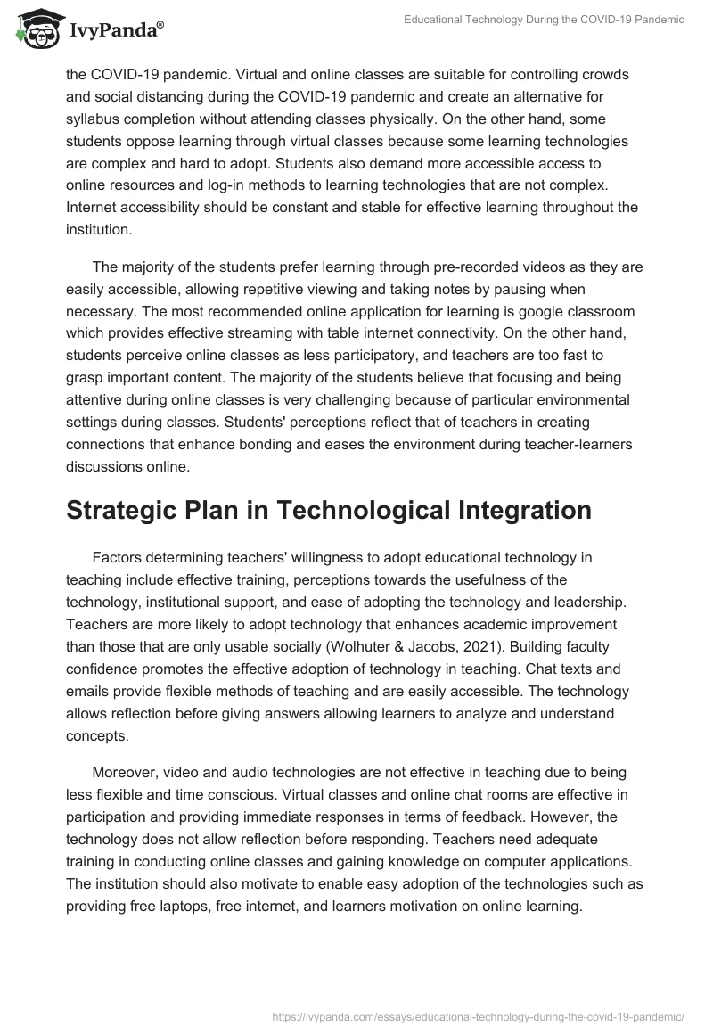 Educational Technology During the COVID-19 Pandemic. Page 3
