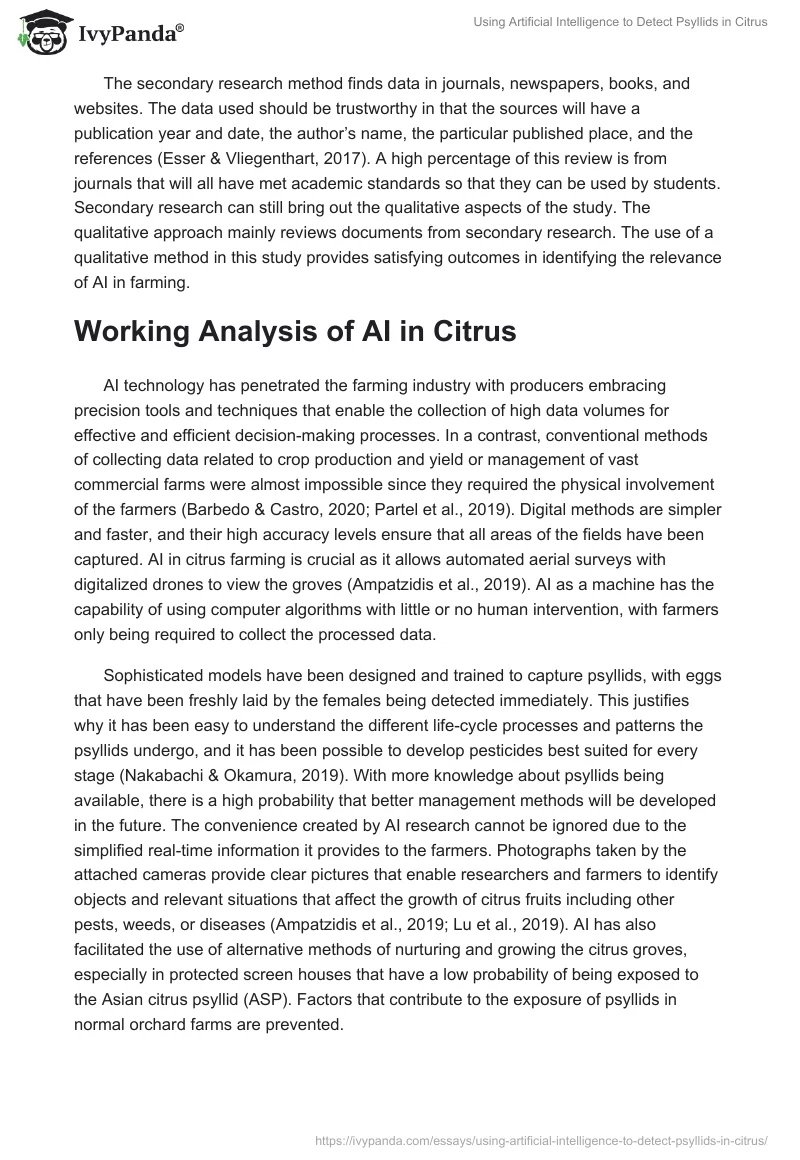 Using Artificial Intelligence to Detect Psyllids in Citrus. Page 5