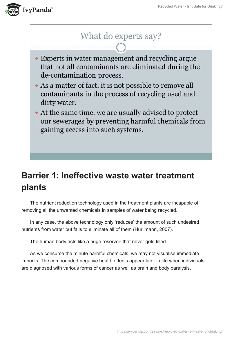 Recycled Water - Is It Safe for Drinking?. Page 3
