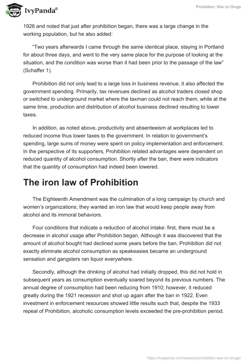 Prohibition: War on Drugs. Page 2