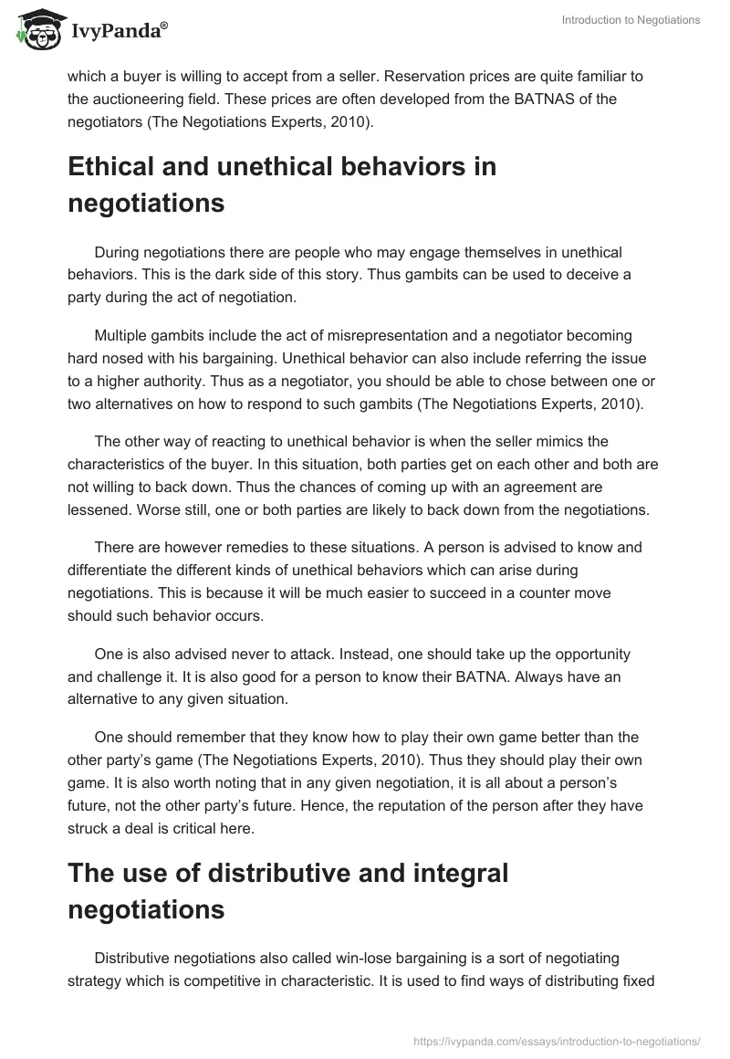 Introduction to Negotiations. Page 3