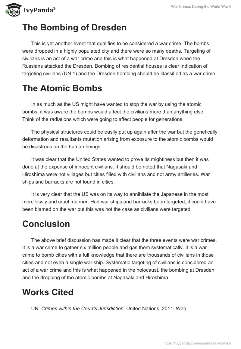 War Crimes During the World War II. Page 2