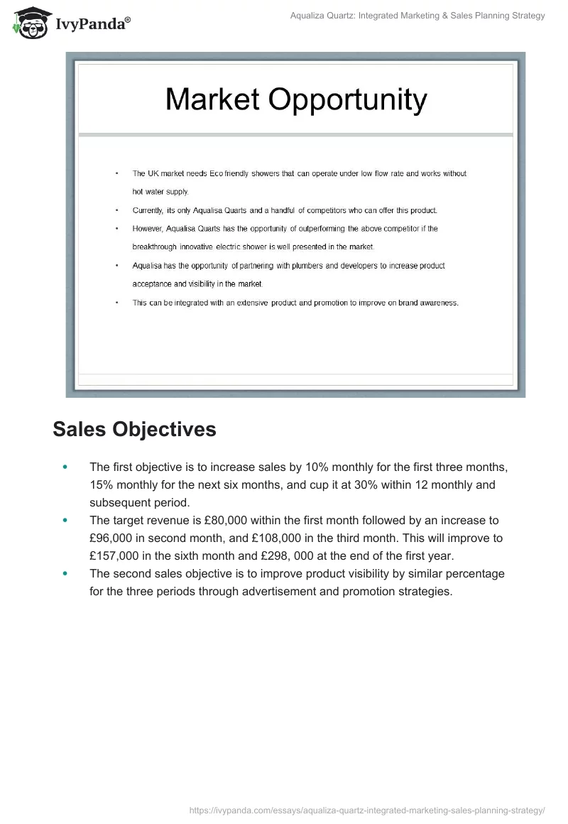 Aqualiza Quartz: Integrated Marketing & Sales Planning Strategy. Page 2