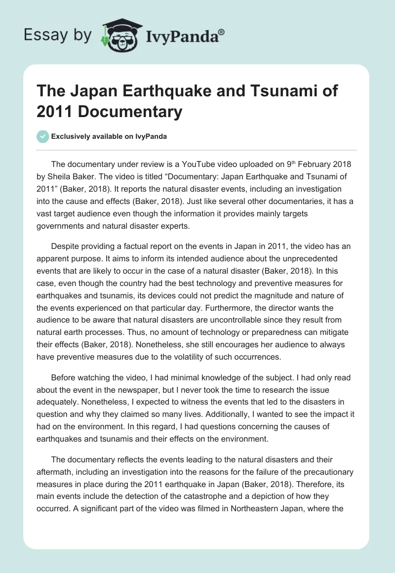 The Japan Earthquake and Tsunami of 2011 Documentary. Page 1