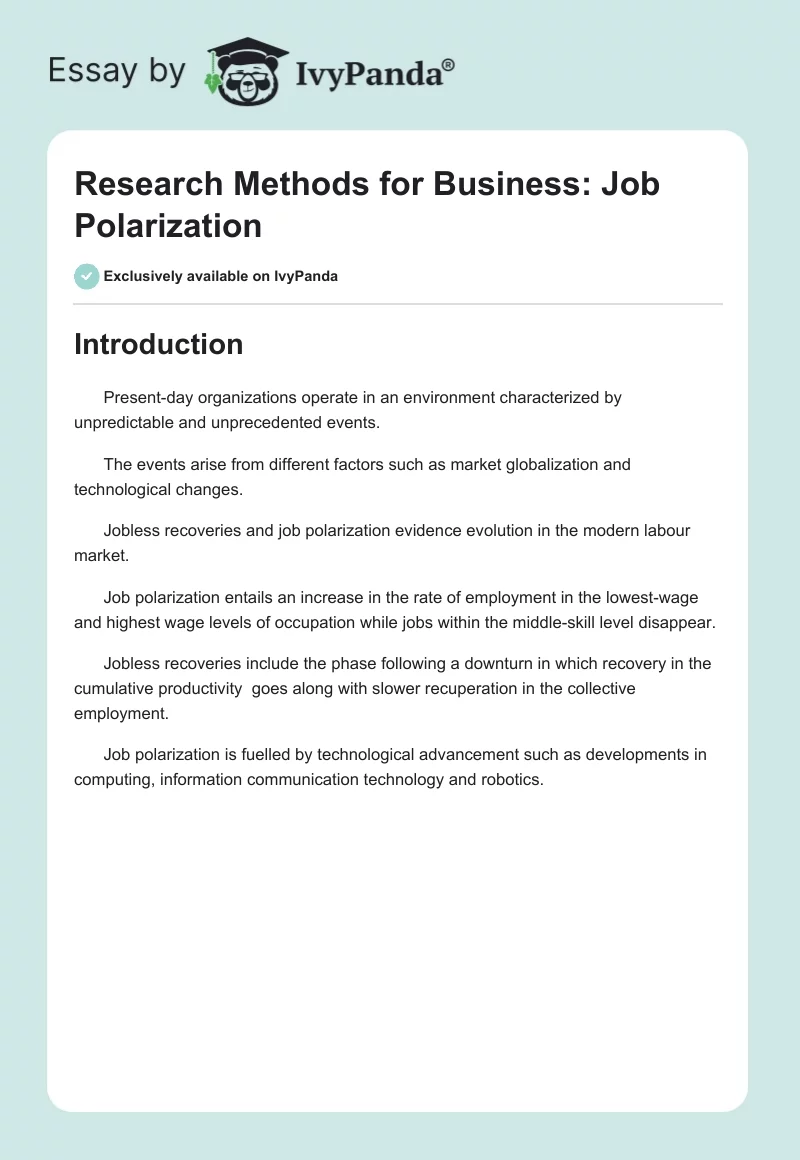 Research Methods for Business: Job Polarization. Page 1