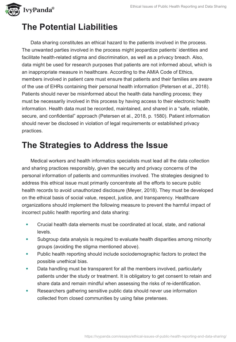 Ethical Issues of Public Health Reporting and Data Sharing. Page 2