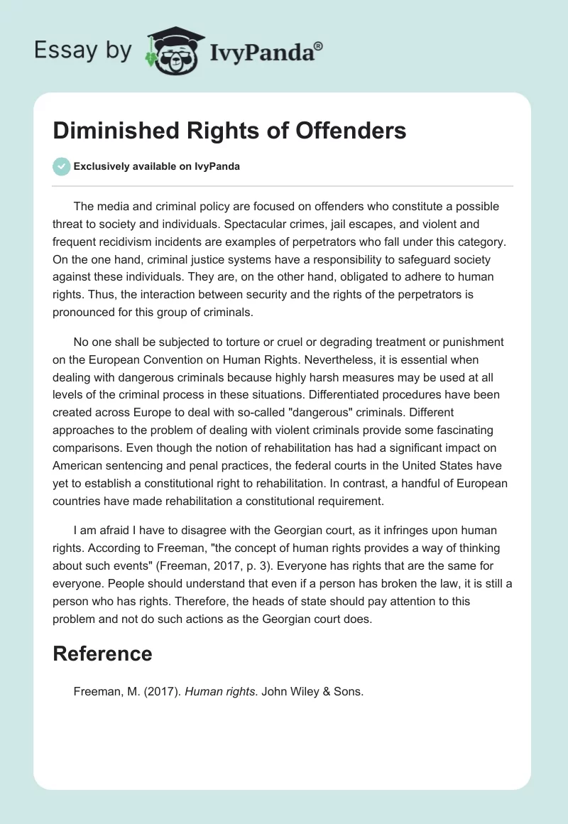Diminished Rights of Offenders. Page 1