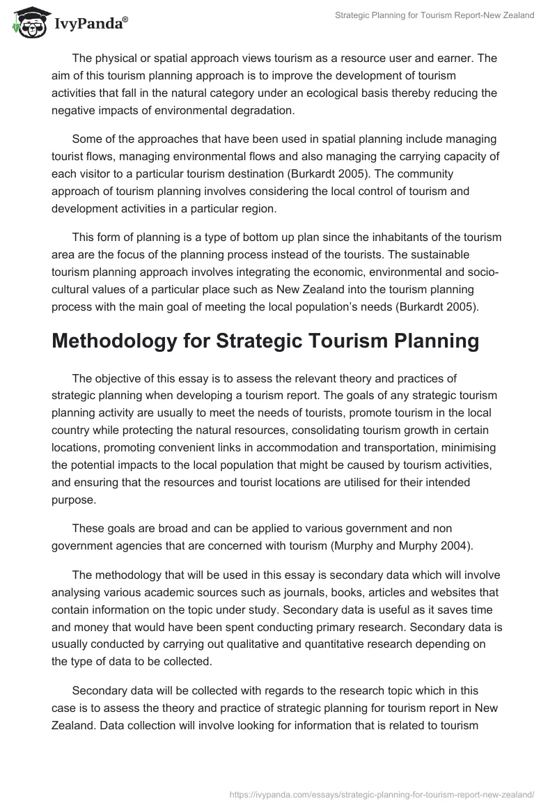 Strategic Planning for Tourism Report-New Zealand. Page 5